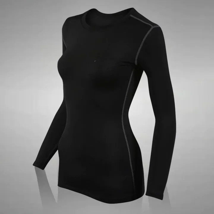 Girls Compression Base Layer Top Long Sleeve Thermal Gym Sports Shirt